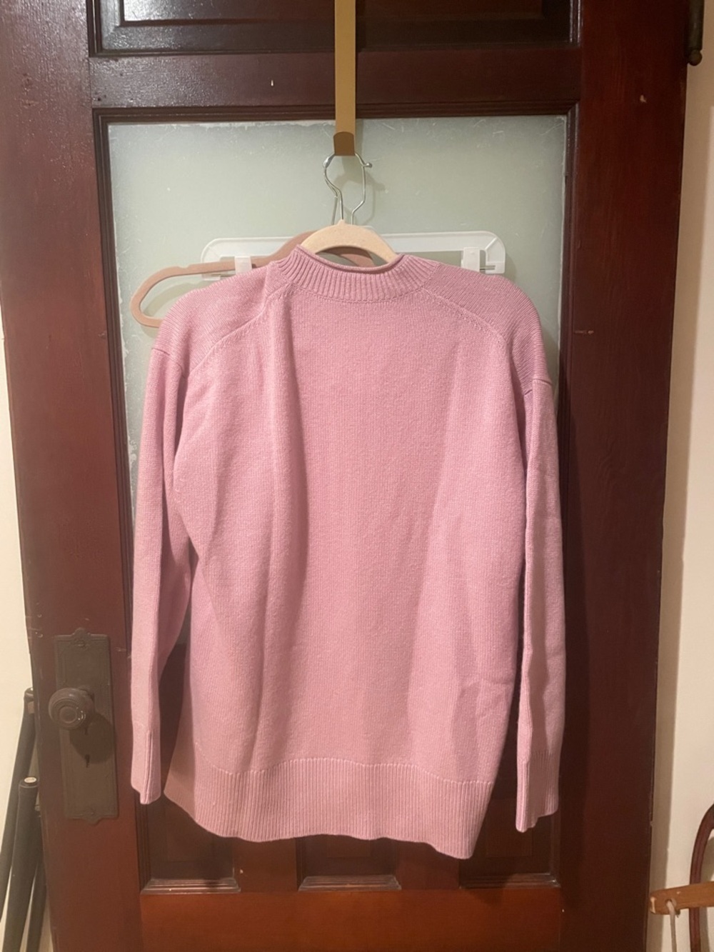 Theory Wild Lilac Button-Neck Crew Sweater - Picture 3 of 4